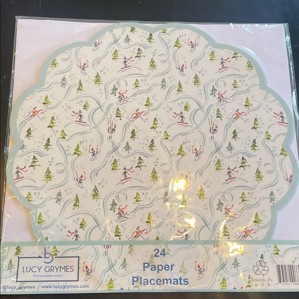 Ski-Themed Paper Placemats set of 24 new
